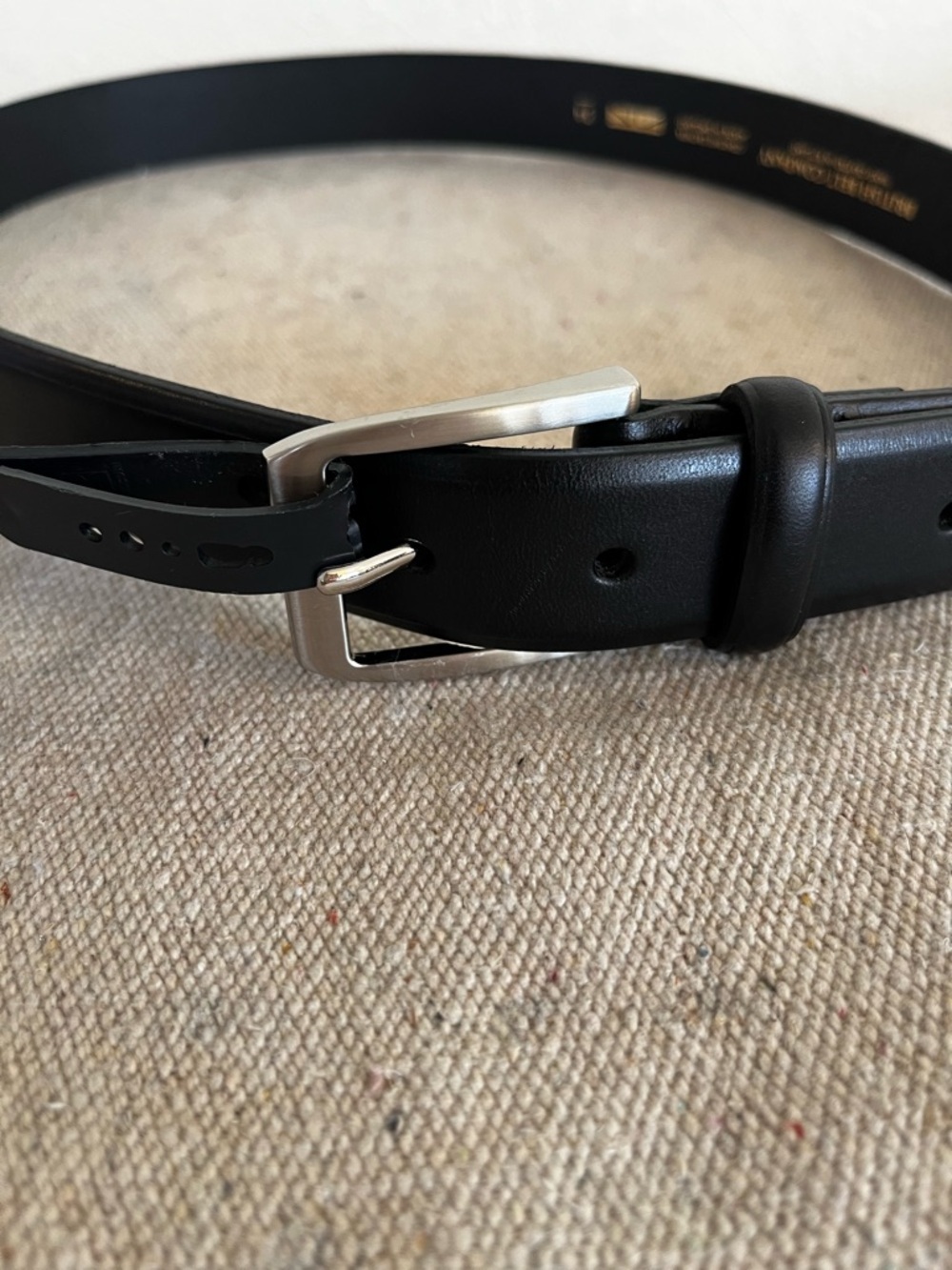 British Belt Company Made In England Rutland Langham Black Leather Belt Sz 34